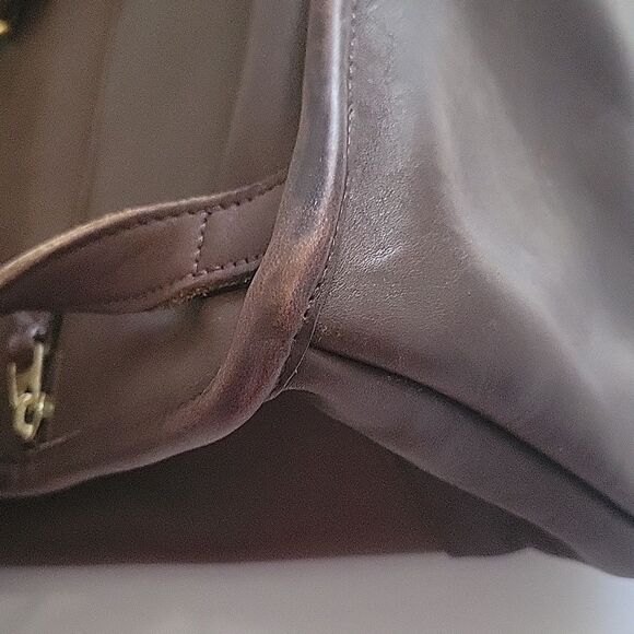 Coach 9791 Vintage Brown Leather Daypack Backpack Flaw - Picture 10 of 17